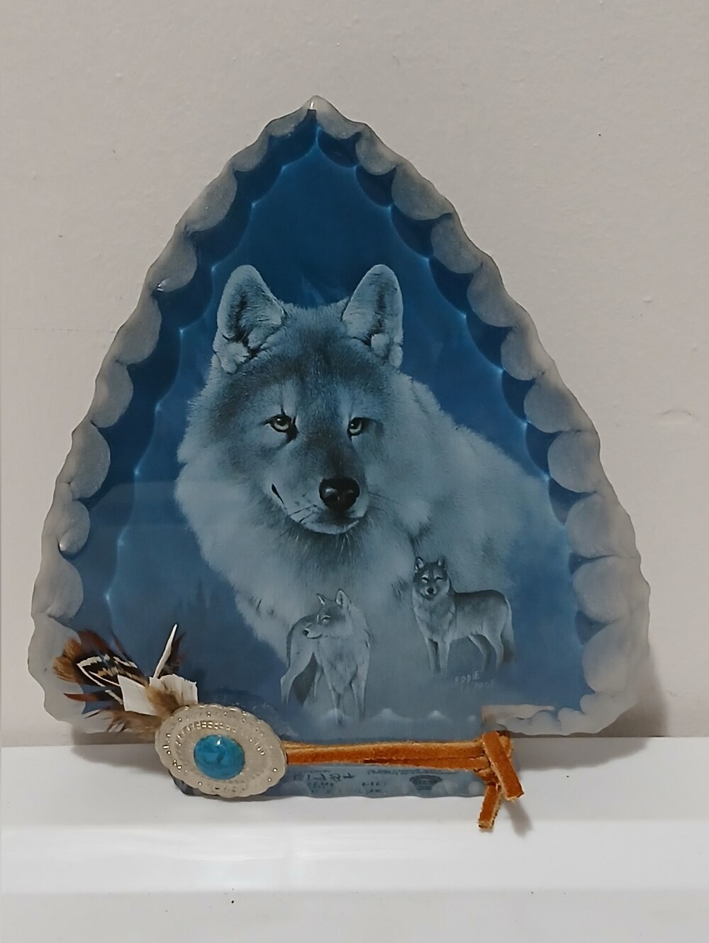 Silver Sentinels Crystal Spirits 1st Issue Wolf Arrowhead Bradford Exchange 2001
